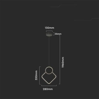 Oprawa Zwieszana V-TAC 12W LED Czarna VT-7917 4000K 1300lm