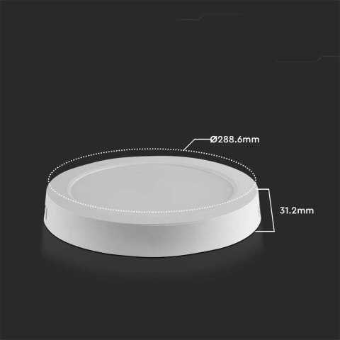 Plafon Panel LED V-TAC Natynkowy Premium Downlight 24W Okrągły fi290 VT-60024 4000K 2640lm