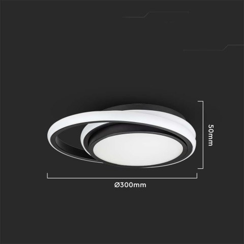 Plafon V-TAC 24W LED 3w1 Czarny Okrągły fi.31cm VT-7783 4000K 2560lm