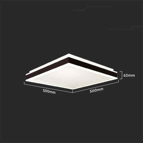 Plafon V-TAC 48W LED TRIAC 3w1 Czarny Kwadrat 50x50cm VT-7758 4000K 4480lm