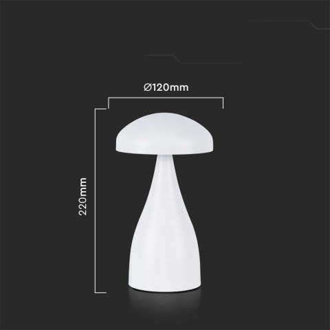 Lampka Biurkowa Nocna V-TAC 1W LED 22cm Ładowanie USB Ściemnianie Biała VT-1041 3000K-6000K 55lm
