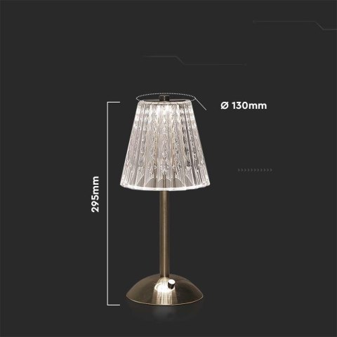 Lampka Biurkowa Nocna V-TAC 3W LED 29cm Ładowanie USB Ściemnianie Piaskowy Brąz VT-1033 3000K-6000K 210lm