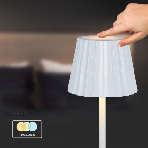 Lampka Biurkowa Nocna V-TAC 4W LED 37cm Ładowanie USB Ściemnianie Biała VT-1028 3000K-6000K 150lm