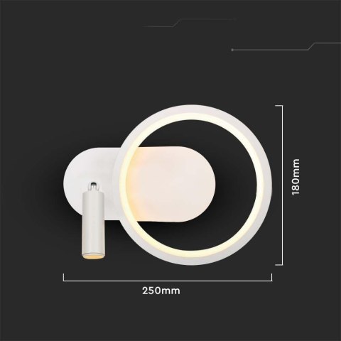 Oprawa Kinkiet Ścienny V-TAC LED 14W Biała VT-7906 3000K 1500lm