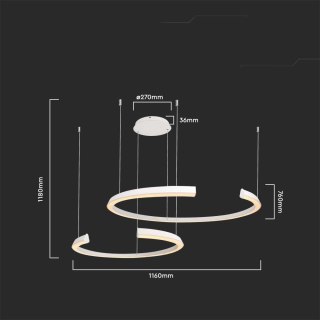 Oprawa Zwieszana V-TAC 48W LED Ściemnialna Biała VT-7914 3000K 5150lm