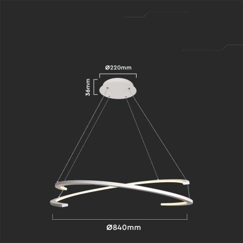 Oprawa Zwieszana V-TAC LED 48W 80x120cm Ściemnialna VT-7908 3000K 5150lm