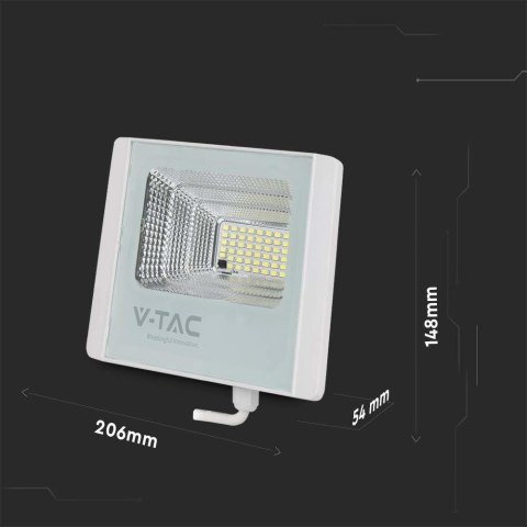Projektor LED Solarny V-TAC 12W Biały IP65, Pilot, Timer VT-25W 6400K 550lm