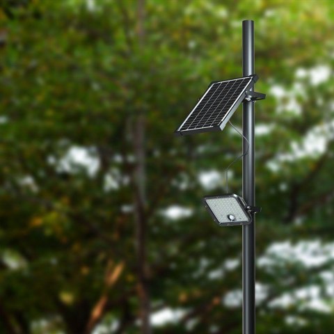 Projektor LED Solarny V-TAC 30W IP65, Pilot Timer, LiFePo 6.4V 6000mA Czarny VT-432 6400K 4800lm