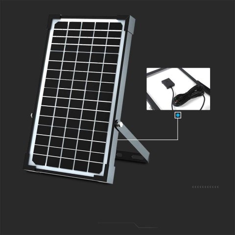 Projektor LED Solarny V-TAC 30W IP65, Pilot Timer, LiFePo 6.4V 6000mA Czarny VT-432 6400K 4800lm