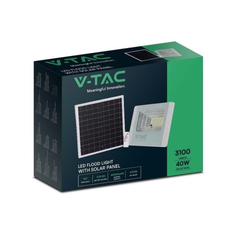 Projektor LED Solarny V-TAC 40W Biały IP65, Pilot, Timer VT-200W 4000K 3100lm