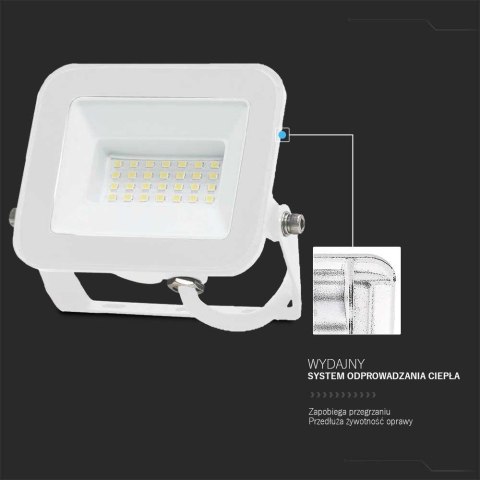 Projektor LED V-TAC 20W SAMSUNG CHIP PRO-S Biały VT-44020 3000K 1620lm 5 Lat Gwarancji