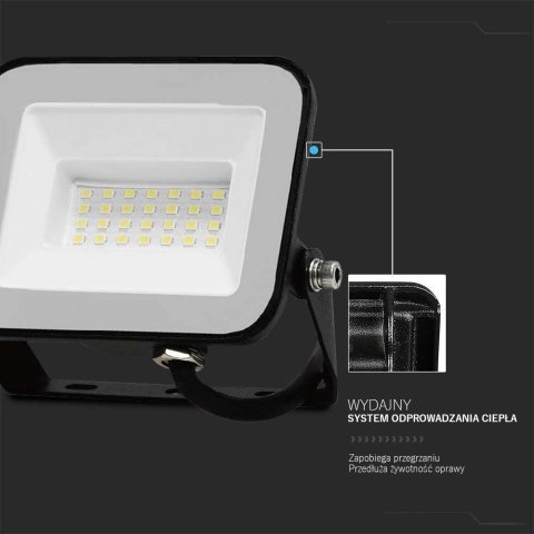 Naświetlacz Projektor LED V-TAC 20W SAMSUNG CHIP PRO-S Czarny VT-44020 4000K 1620lm 5 Lat Gwarancji