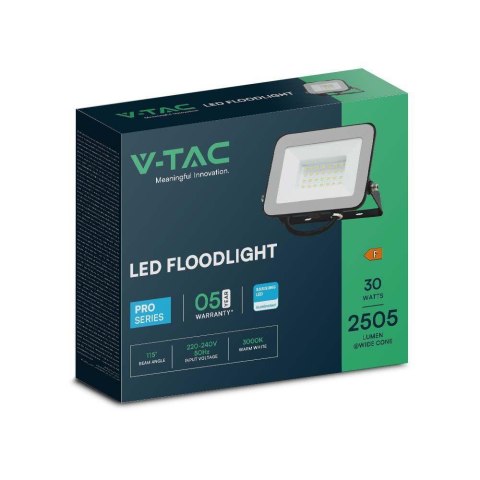 Naświetlacz Projektor LED V-TAC 30W SAMSUNG CHIP PRO-S Czarny VT-44030 4000K 2505lm 5 Lat Gwarancji