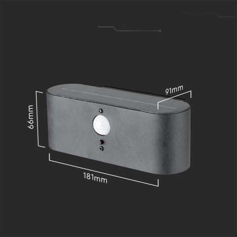 Kinkiet Ogrodowy Ścienny Solarny V-TAC 0.8W LED Czujnik Ruchu IP54 VT-1148 3000K 100lm 3 Lata Gwarancji