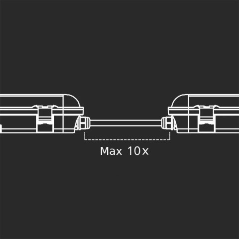 Oprawa Hermetyczna V-TAC X-SERIES 150cm 48W 120Lm/W VT-1254 4000K 5760lm
