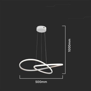Lampa Wisząca żyrandol Oprawa Zwieszana V-TAC 20W LED Biała VT-7799 3000K 2540lm
