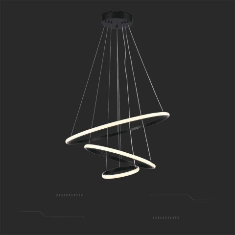 Lampa Wisząca Żyrandol Oprawa Zwieszana V-TAC 32W LED Czarna VT-7816 3000K 3880lm