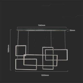 Oprawa Zwieszana V-TAC 42W LED Ściemnialna Biała VT-7923 3000K 4800lm