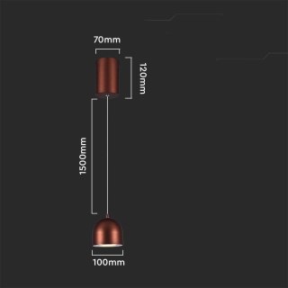 Oprawa Zwieszana V-TAC LED 8,5W 100cm Brązowa VT-7794 3000K 850lm