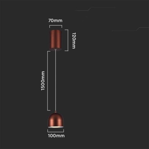 Oprawa Zwieszana V-TAC LED 8,5W 100cm Brązowa VT-7794 3000K 850lm