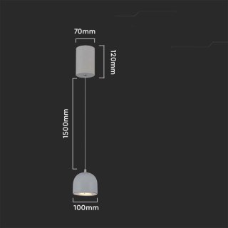 Oprawa Zwieszana V-TAC LED 8,5W 100cm Szara VT-7794 3000K 850lm