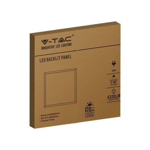 Plafon Panel LED V-TAC 36W 600x600 LED Backlight 33mm 120Lm/W VT-60036 6500K 4320lm