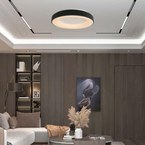 Plafon Sufitowy V-TAC 49W LED Ściemnialny 60x9cm Czarny VT-7925 3000K 5220lm