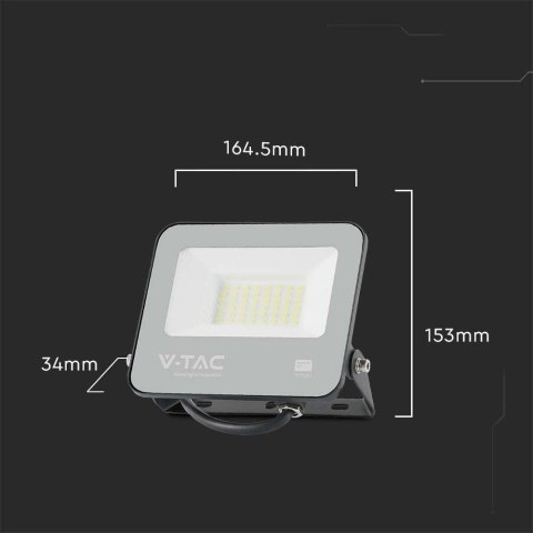 Naświetlacz Projektor LED V-TAC 30W 185Lm/W Czarny VT-4435 6500K 5550lm