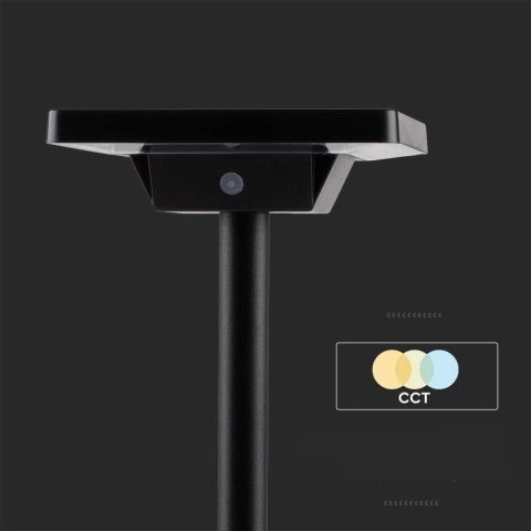 Słupek Ogrodowy Solarny V-TAC 2-funkcje IP65 53cm Czarny VT-4102 3000K-6400K 220lm 3 Lata Gwarancji