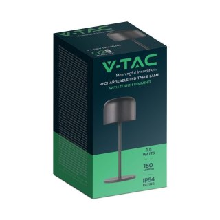 Lampka Biurkowa Nocna V-TAC 1,5W LED 21cm Ładowanie Ściemnianie Czarna VT-1181 2700K-5700K 150lm