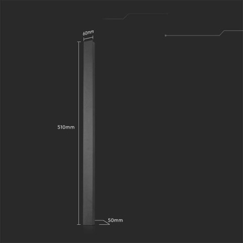Oprawa Ścienna Elewacyjna LED Linia V-TAC 10W IP65 Antracyt 51cm VT-1173 3000K 1250lm