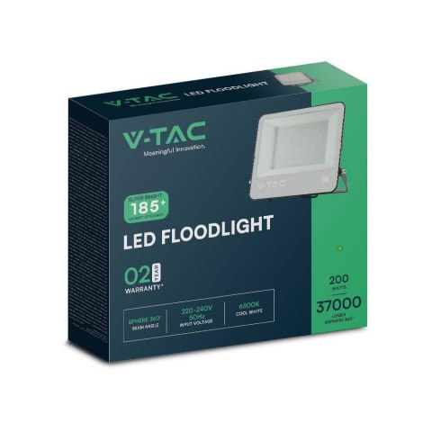Naświetlacz Projektor LED V-TAC 200W 185Lm/W Czarny VT-44205 4000K 37000lm