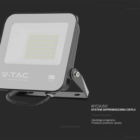 Naświetlacz Projektor LED V-TAC 50W 135Lm/W SAMSUNG CHIP Czarny VT-4455 6500K 5740lm 5 Lat Gwarancji