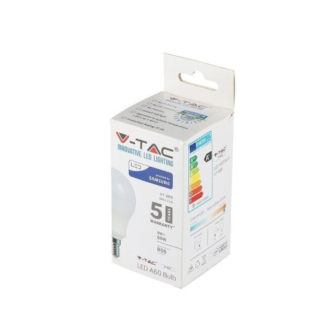 Żarówka LED V-TAC SAMSUNG CHIP 9W E14 Kulka VT-269 4000K 806lm 5 Lat Gwarancji