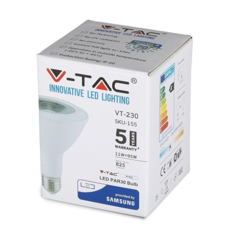Żarówka LED V-TAC SAMSUNG CHIP 11W E27 PAR30 VT-230 4000K 825lm 5 Lat Gwarancji