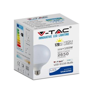 Żarówka LED V-TAC SAMSUNG CHIP 17W E27 Kula Glob G120 VT-218 6400K 1521lm 5 Lat Gwarancji
