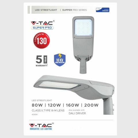 Oprawa Uliczna LED V-TAC SAMSUNG CHIP 200W 302Z+ Class II Type 3M 0-10V VT-200ST 4000K 26000lm 5 Lat Gwarancji