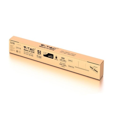 Oprawa V-TAC LED Linear SAMSUNG CHIP 60W Do łączenia Zwieszana Ściemnialna UGR6 Szara VT-7-62-S 4000K 6600lm 5 Lat Gwarancji