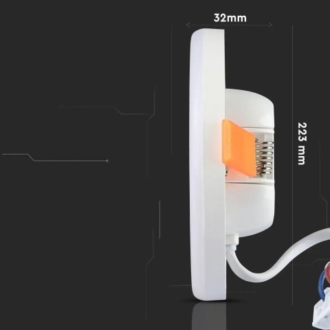 Panel V-TAC 24W LED Regulowany SAMSUNG CHIP Kwadrat 223x32mm VT-625SQ 6400K 1800lm 5 Lat Gwarancji