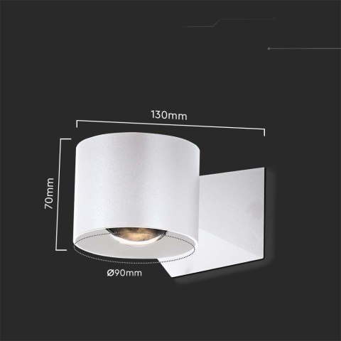 Oprawa Ścienna V-TAC 5W Kinkiet Góra Dół Biały IP65 VT-1179 3000K 465lm