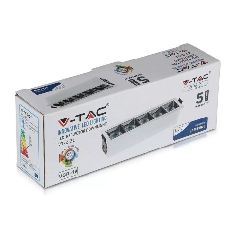 Oprawa V-TAC Downlight SAMSUNG CHIP 20W UGR19 CRI90+ 36st VT-2-21-1 4000K 1600lm 5 Lat Gwarancji