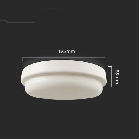 Plafon Lampa Sufitowa V-TAC 18W LED Okrągły 195x38mm IP54 4000K 1820lm