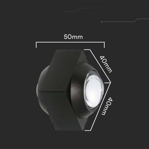 Oprawa Ścienna Góra Dół V-TAC 2W LED IP54 Czarna VT-2503 3000K 200lm