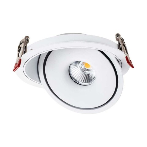 Lampa Oprawa V-TAC LED Uchylny Downlight 12W LED COB CRI90+ CCT Biała VT-2512 3000K-4000K-6400K 785lm