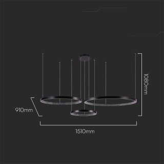 Oprawa Zwieszana V-TAC 57W LED Czarna VT-7824 4000K 6840lm