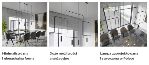 Sollux Lampa wisząca RANA 1 czarna