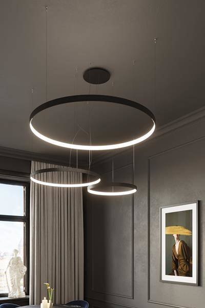 Sollux Lampa Żyrandol RIO 110 czarny LED 3000K