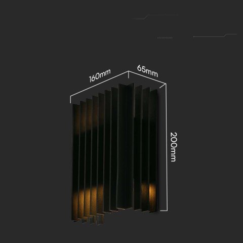 Kinkiet Ścienny V-TAC 2x6W LED Czarny Góra Dół IP65 VT-1189 4000K 1250lm