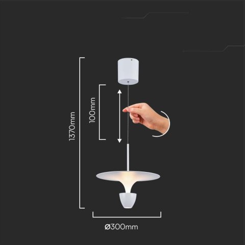 Oprawa Zwieszana V-TAC 9W LED Biały VT-7832 3000K 1000lm