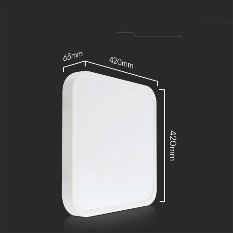 Plafon V-TAC 48W LED Kwadrat 42x42cm Natynkowy IP44 Biały VT-8630 6500K 5160lm